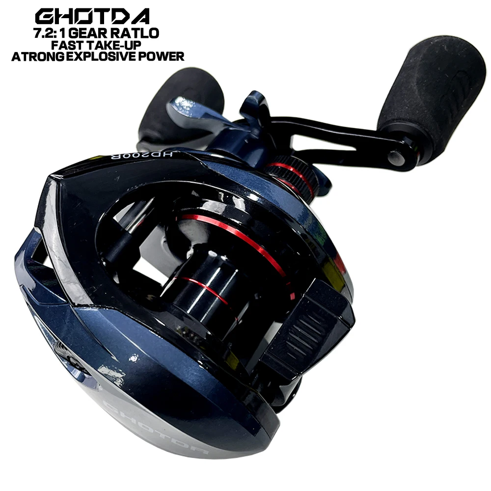 Ghotda Baitcasting Reel Sistema Frenante Magnetico Reel 8Kg Max Drag 17 + 1 Bbs 7.2:1 Mulinello Da Pesca Ad Alta Velocità