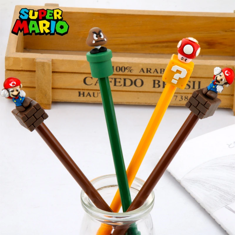 0.5Mm Cartoon Super Mario Neutral Pen Black Water Pen Signature Pen Needle Tube Head Cancelleria Creativa Per Studenti Premio Regalo