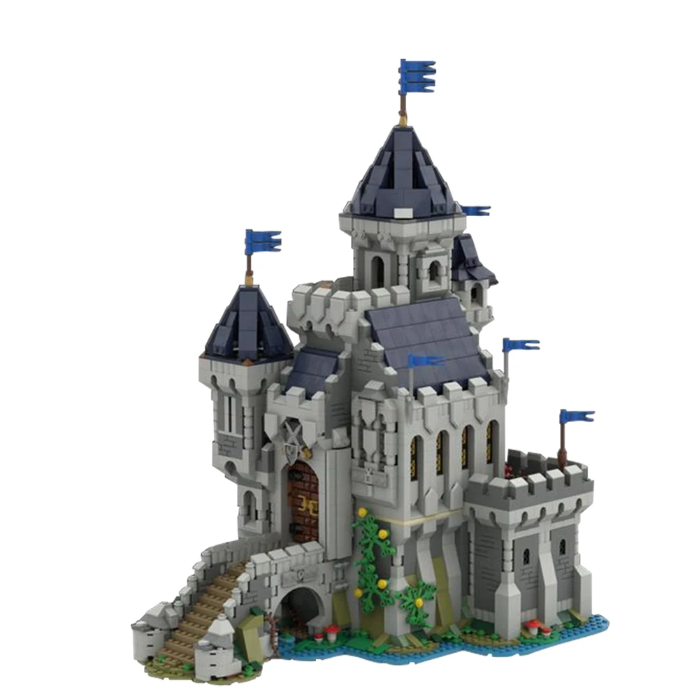 Gobricks Moc Castello Medievale Architettura Building Block Set Black Falcons Knightss Castle Education Brick Toy Per Regalo Per Bambini