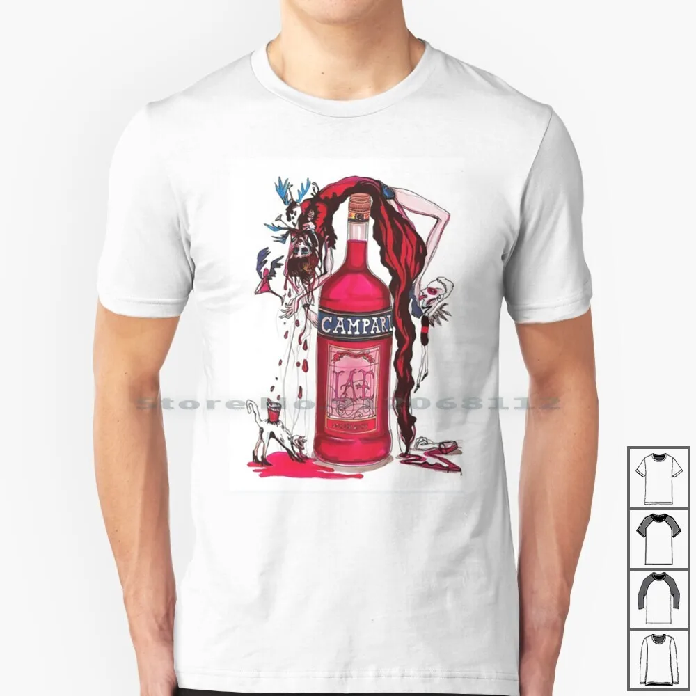 La Maglietta Della Bottiglia Di Campari 100% Cotone Campari Good Aesthetic Vintage Classic