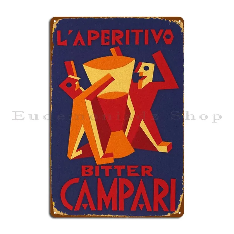 Campari Metal Sign Cave Home Club Design Club Tin Sign Poster