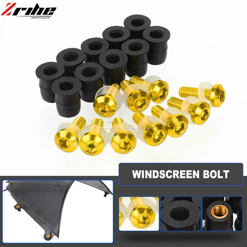 Bullone Parabrezza Parabrezza Montaggio Vite Rondella Dado Per Suzuki Gsr 400 600 750 Gs X R 1000 1100 1250 1300 Hayabusa Intruder