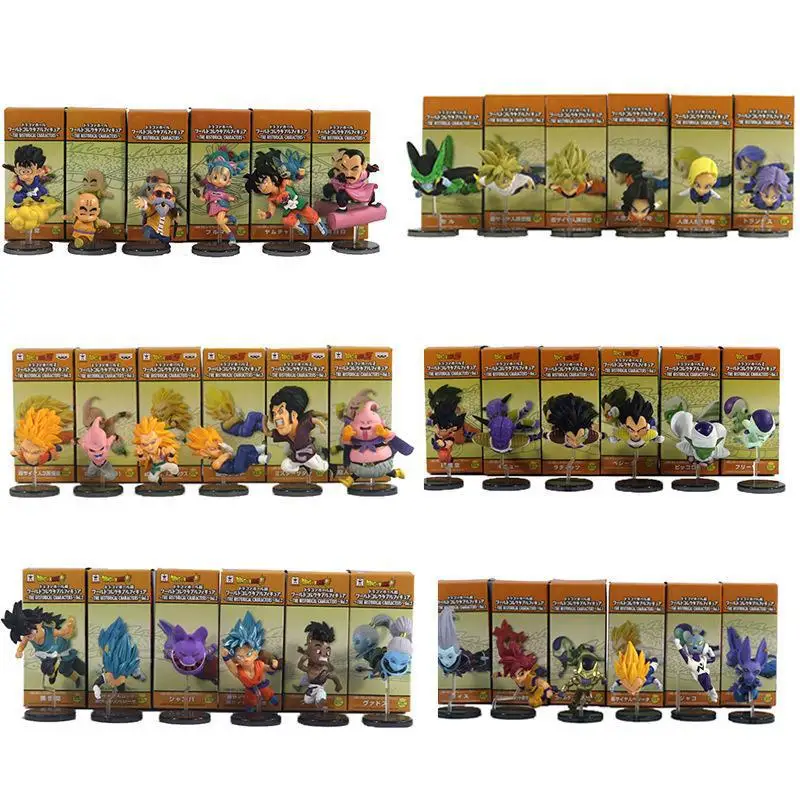 Dragon Ball Wcf 30Th Anniversary Flying Running Flight Mini Figure Boxed Goku Super Saiyan Buu Frieza Beerus 8Cm Figurine Regalo