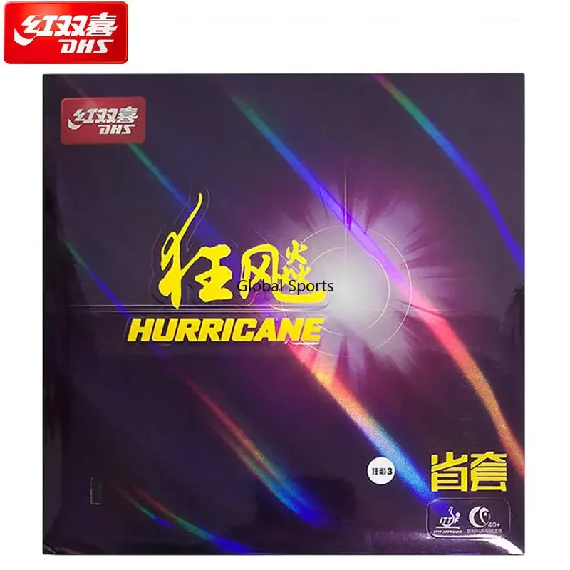 Originale Dhs Hurricane 3 Spugna Provinciale Blu E Arancione Ping Pong In Gomma Pips-In Dhs Ping Pong Spugna Gomma Professionale