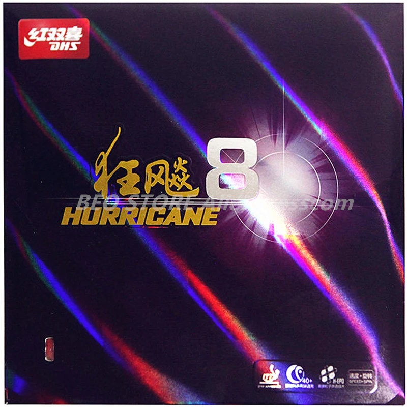 Dhs Hurricane 8 Gomma Di Ping Pong Dhs Hurricane-8 / H8 Pips-In Originale Dhs Ping Pong Spugna