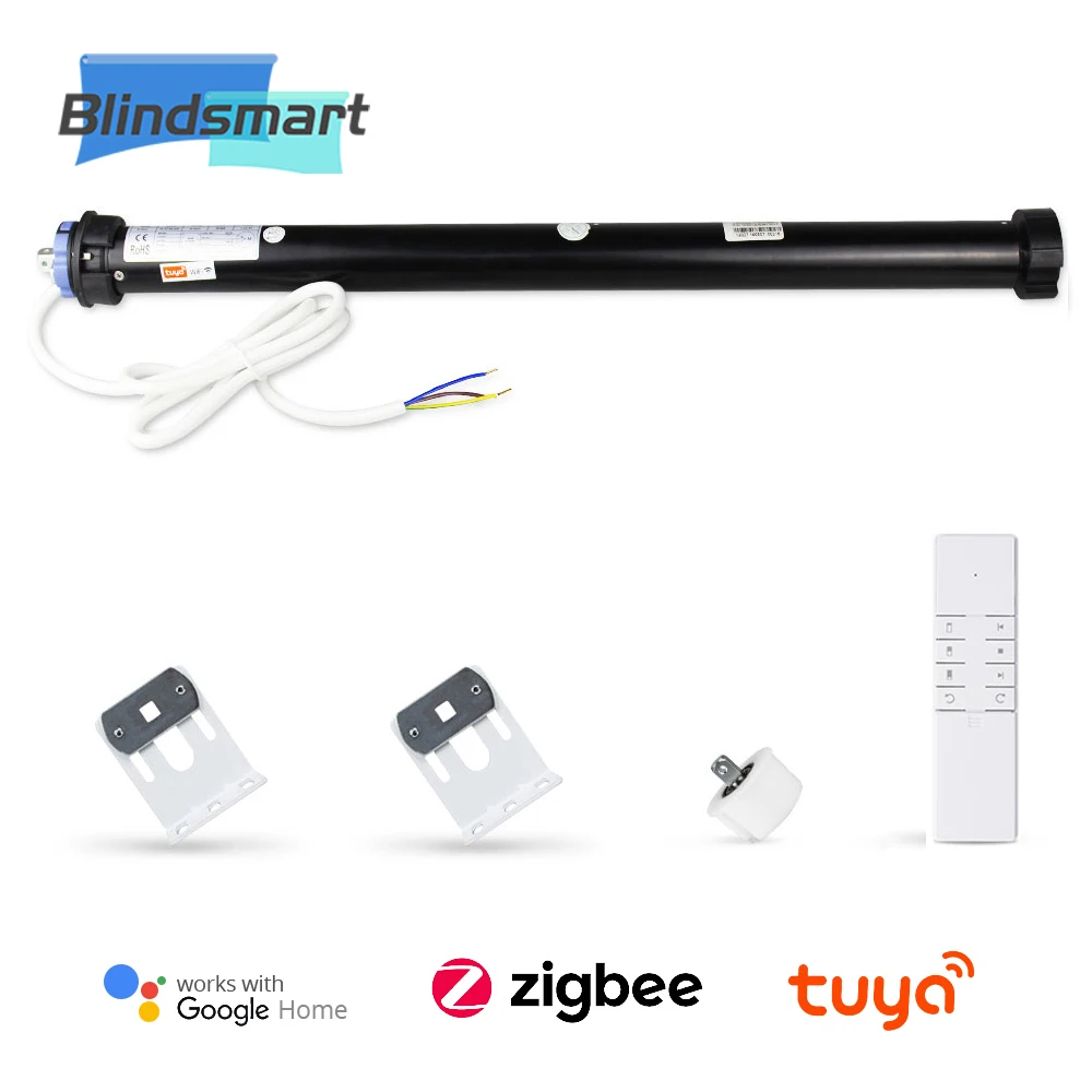 Blindsmart Tuya Smart Zigbee Roller Shade Motore Cieco Per Tubo Da 50Mm Alexa Google Home Controllo Vocale Smart Life Telecomando