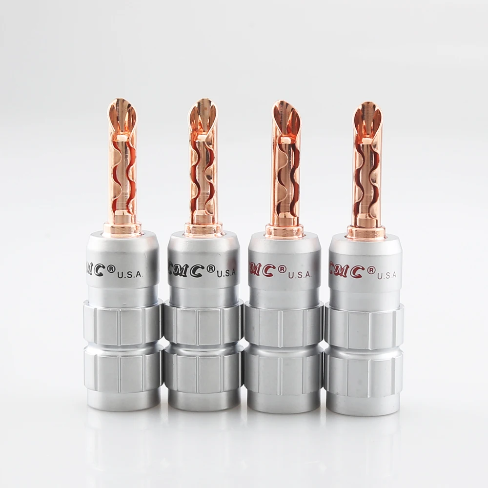 8Pcs Cmc Speaker Amplifier Banana Plug Hifi Audio Connector Terminal For Binding Post Copper Plated