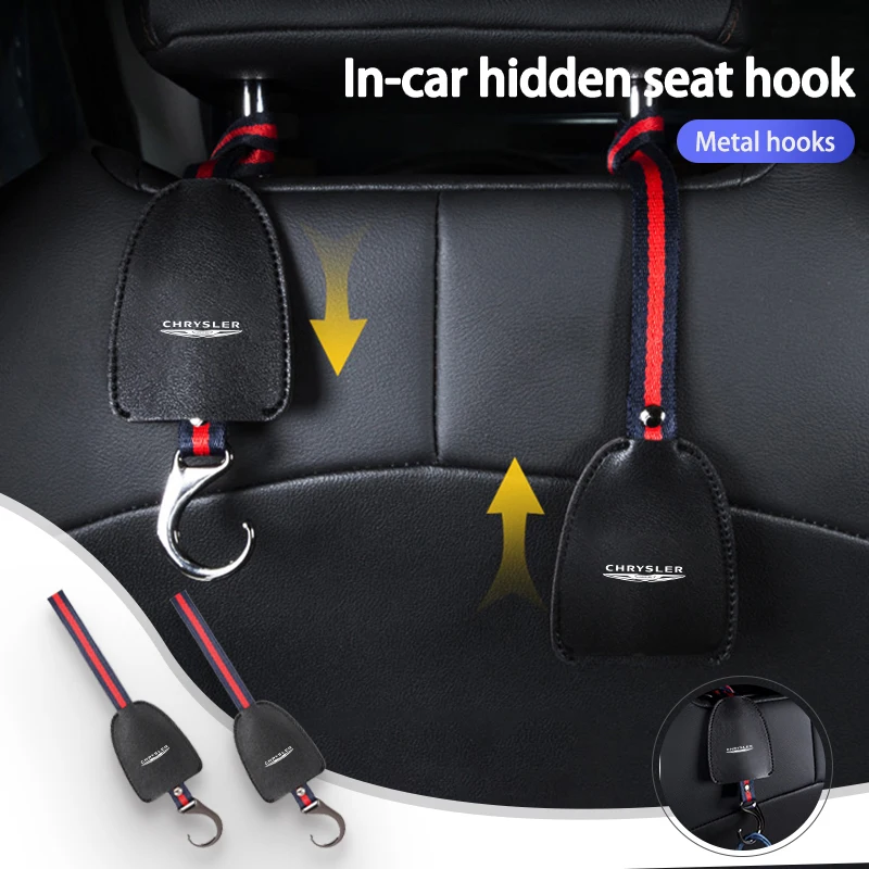 Per Chrysler Leather Car Headrest Seat Back Hanger Bag Hidden Interior Hook Voyager Pacifica Town Crossfire Sebring Android
