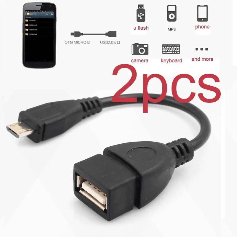 2X Micro Usb Otg Cavo Femmina A Maschio Adattatore Per Samsung Htc Smartphone Tablet Nuovo