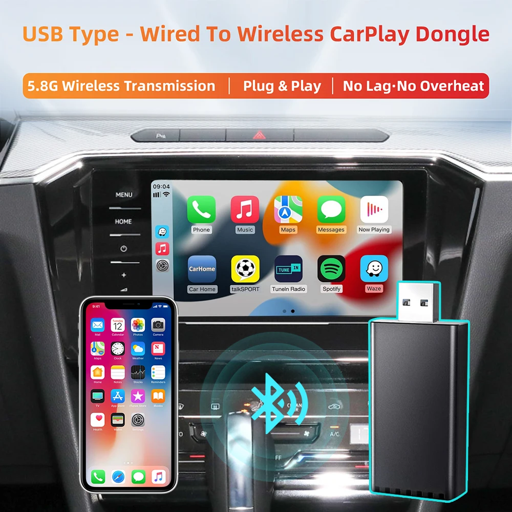 Adattatore Dongle Wireless Apple Carplay Per Oem Wired Carplay Compatibile Bluetooth Car Wired To Wireless Carplay Module