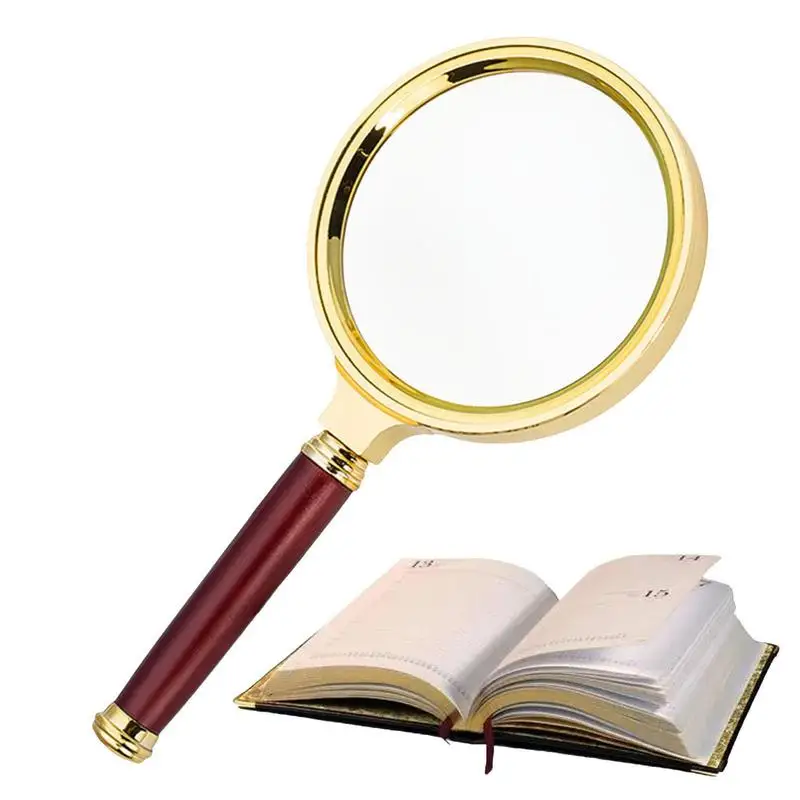 1 Pezzo 60Mm Lettura Portatile 10X Lente D'Ingrandimento Orologio Riparazione Del Telefono Lente D'Ingrandimento Imitazione Manico In Legno Lupa Loupe