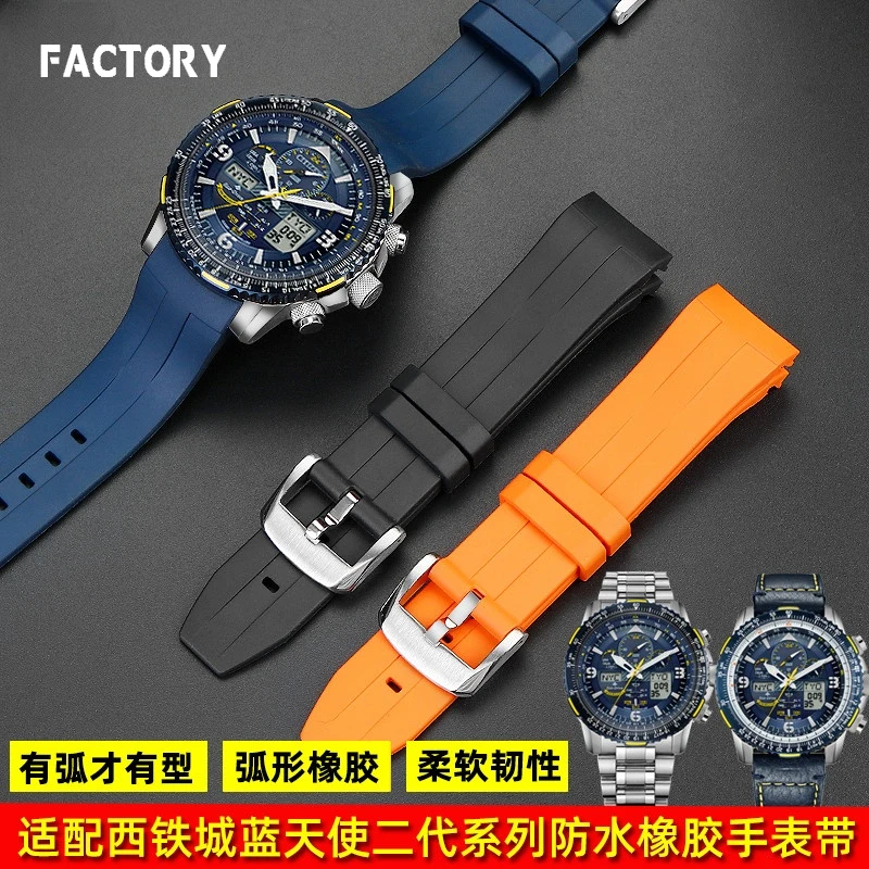 Cinturino Per Citizen City Air Eagle Blue Angel Seconda Generazione Jy8078 Jy8075 Jy8101 Cinturino Per Orologio In Gomma Maschile 22Mm