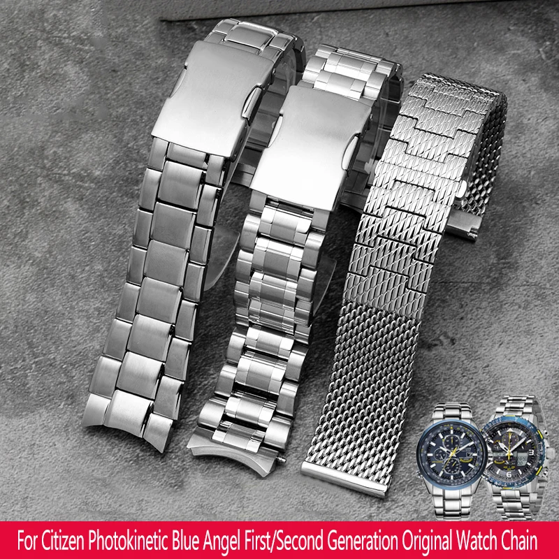 Per Citizen Fotocinetico Energy Sky Eagle Blue Angel Watchband At8020/2Nd E 3Rd Generation Cb5848 Jy8078 Cinturino In Acciaio Inossidabile