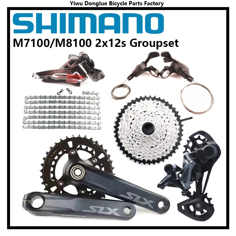 Gruppo Shimano Slx M7100 Xt M8100 2X12S Fc + Cs + Cn + Fd + Sl + M7120/M8120 Rd Per Gruppo Bici Mtb Mountain Bike Con Mt800 Bsa