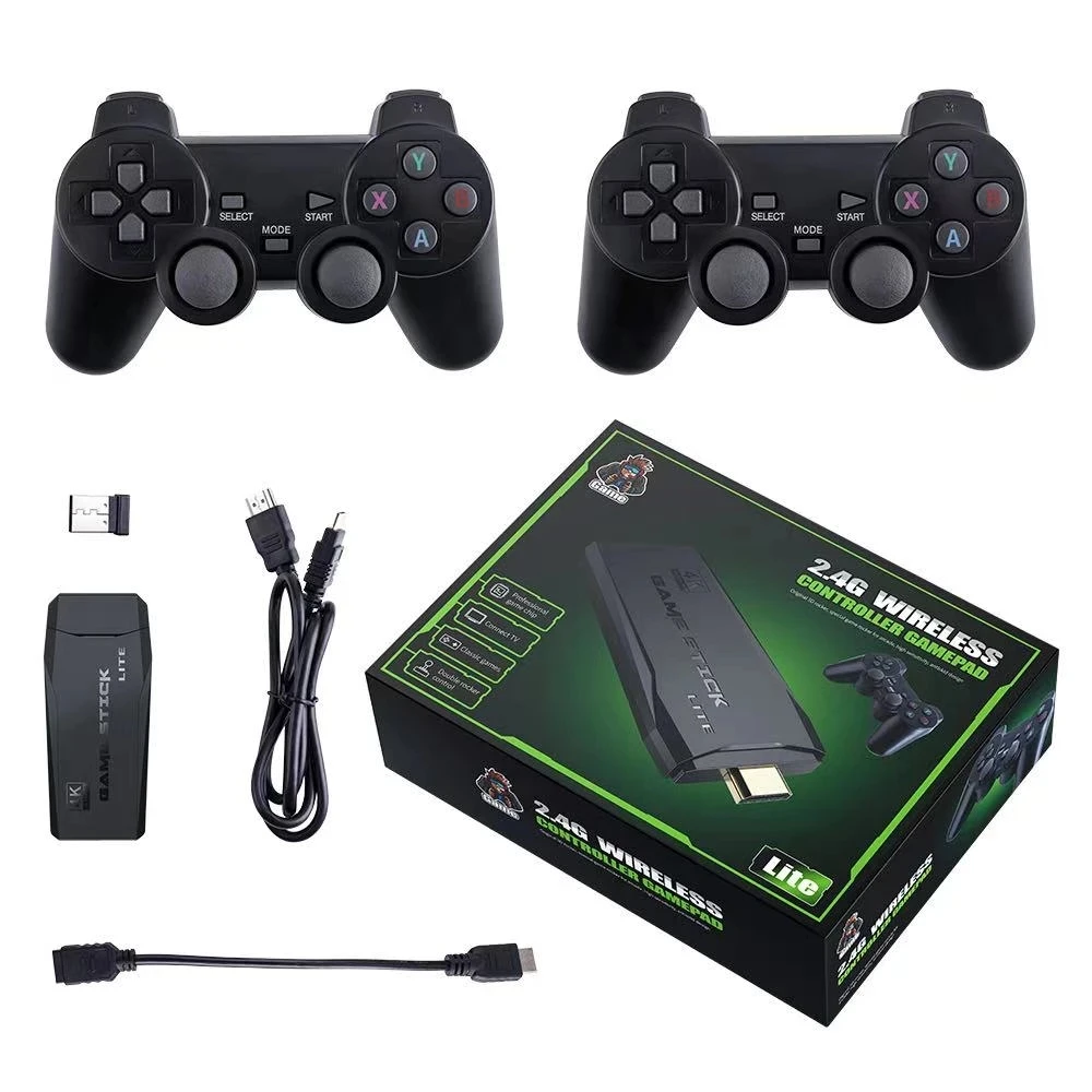 Console Per Videogiochi Built-In 10000 Giochi Retrò Stick 2.4G Controller Wireless Mini Family 4K Tv Video Gamestick Per Bambini