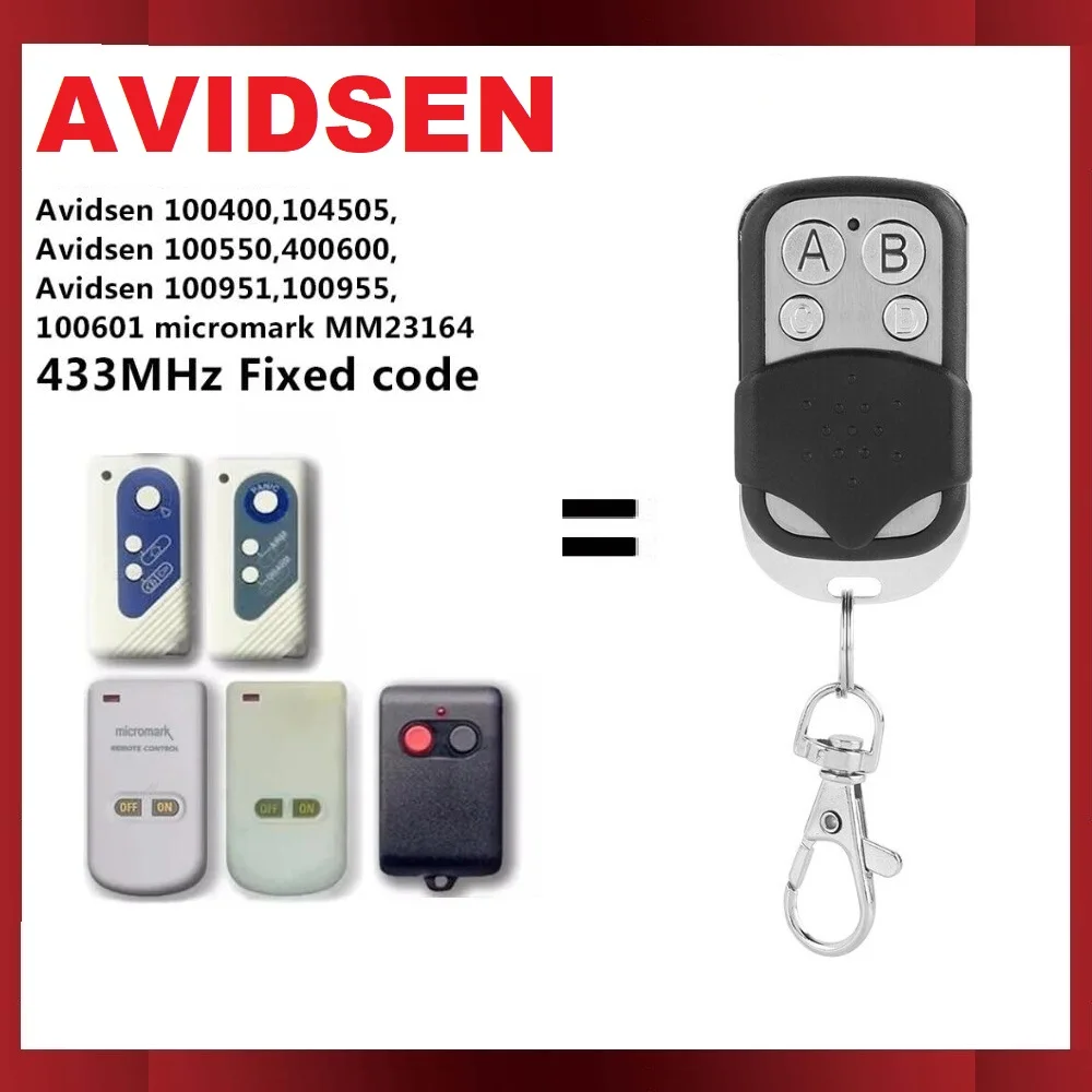 Per Avidsen Garage Dooor Opener Telecomando 100400 104505 100550 400600 100951 100955 100601 Micromark Mm23164 433Mhz
