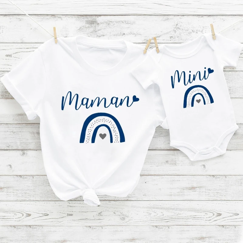 Shirt Mama Mini Family Matching Outfits Summer Print Fashion Mommy And Me Matching 7-12M T-Shirts Cotton Outfits