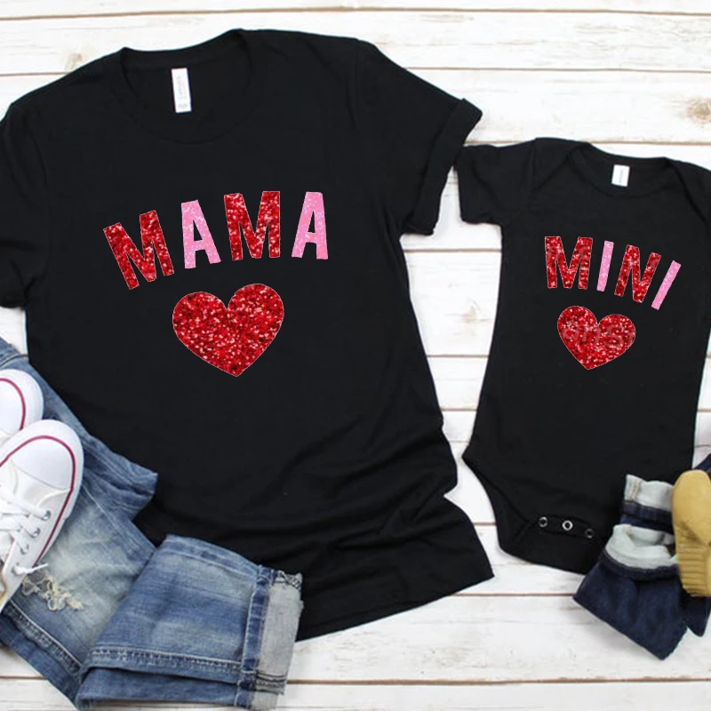 Mama Mini Matching Shirts Valentines Day Kid Gifts Mother Daughter Shirts Matching Outfits Mommy And Me Valentines Day Tee Gift
