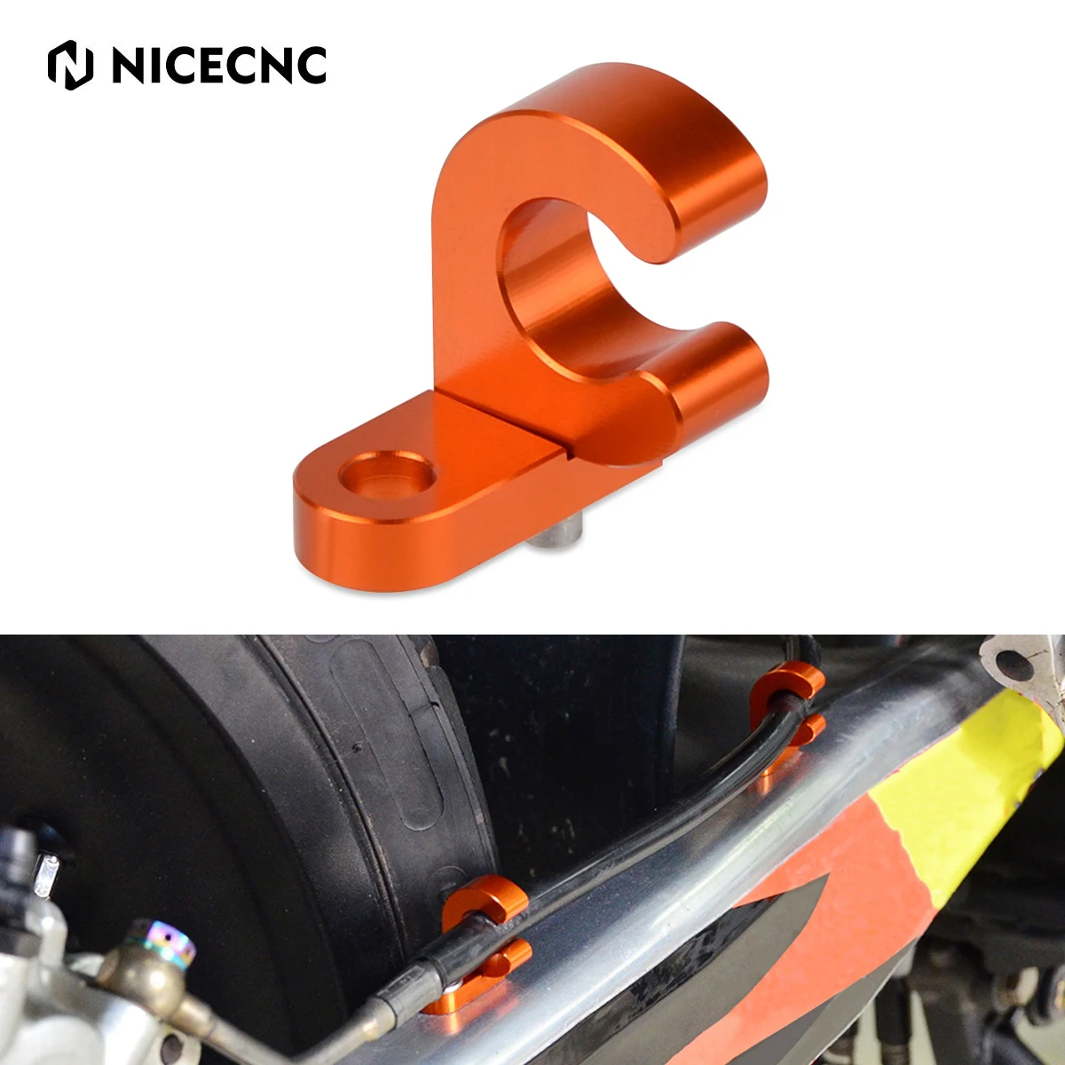 Nicecnc Tubo Freno Posteriore Tubo Flessibile Supporto Morsetto Per Ktm 300 360 380 400 440 450 520 Egs Exc Mxc Sx Xc Xcw Lc4 Lse Rxc Rxc-E Sc