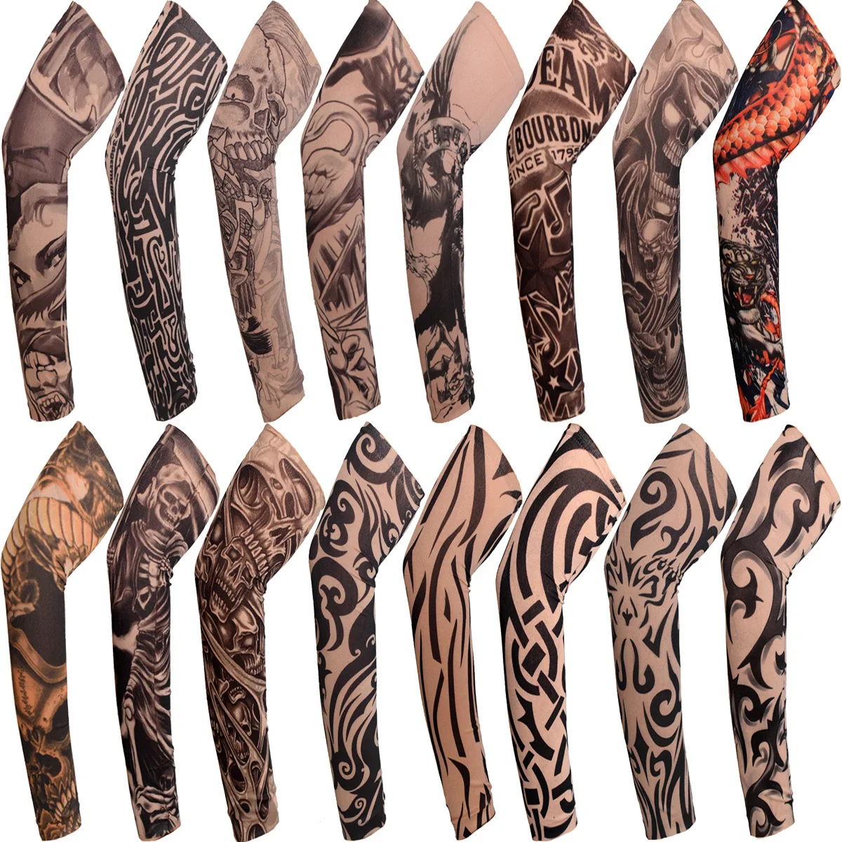Summer Outdoor Riding Flower Arm Tattoo Sleeve Sport Travel Fishing Protezione Solare Tattoo Sleeve Arm Guard