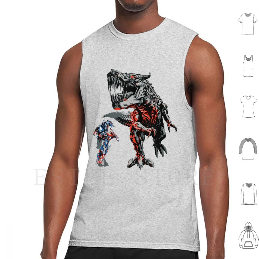 Trans 4 Mers Canotte Gilet Senza Maniche Autobot Dinobots Movie Robots Dinosauri Decepticons