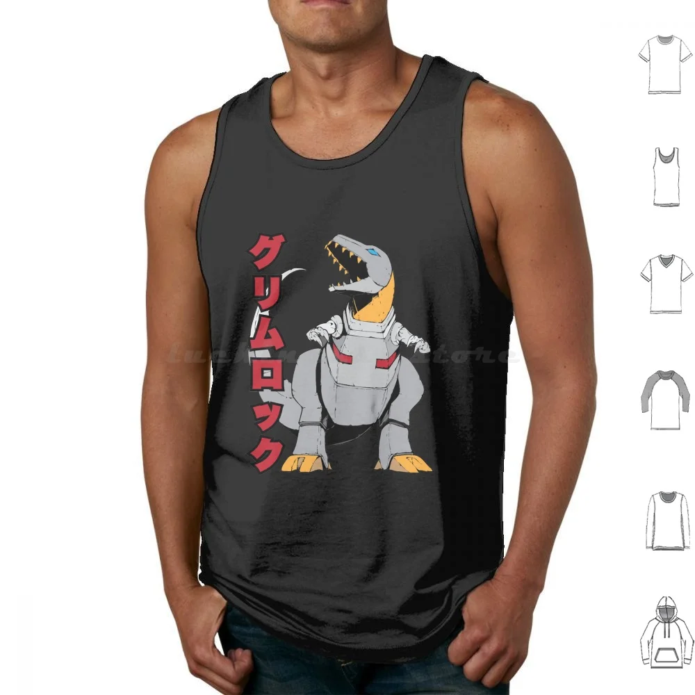 Grimlock Canotte Stampa Cotone Tf Grimlock Space Pulp Dinobot Dinosaur Space Robot Dinosauri