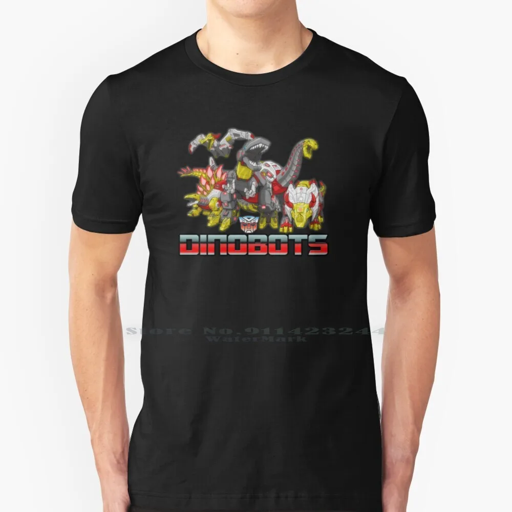Dinobots T Shirt 100% Puro Cotone Dinobots Tendenza Creativa Vintage Cool Gift Euro Us Size Big Size