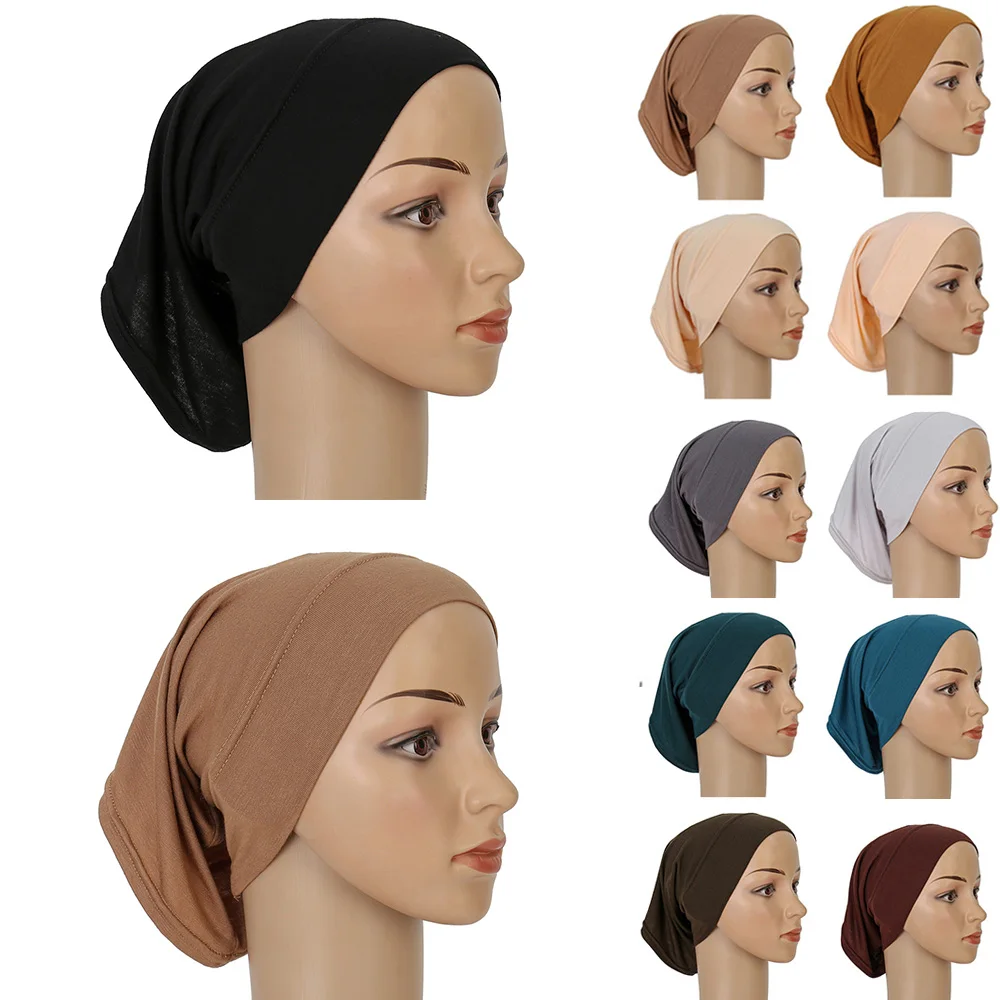 Cotone Modal Interno Hijab Undercap Turbante Musulmano Islam Underscarf Hijab Bonnet Soft Stretch Hijab Tube Cap Turbante Mujer Hat