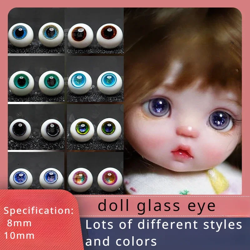 8Mm/10Mm Star Star Eyes Low Arc Black Pearl Non Pure Round Colored Glass Eyes Diy Polymer Clay Doll Model Eye Decoration Mold