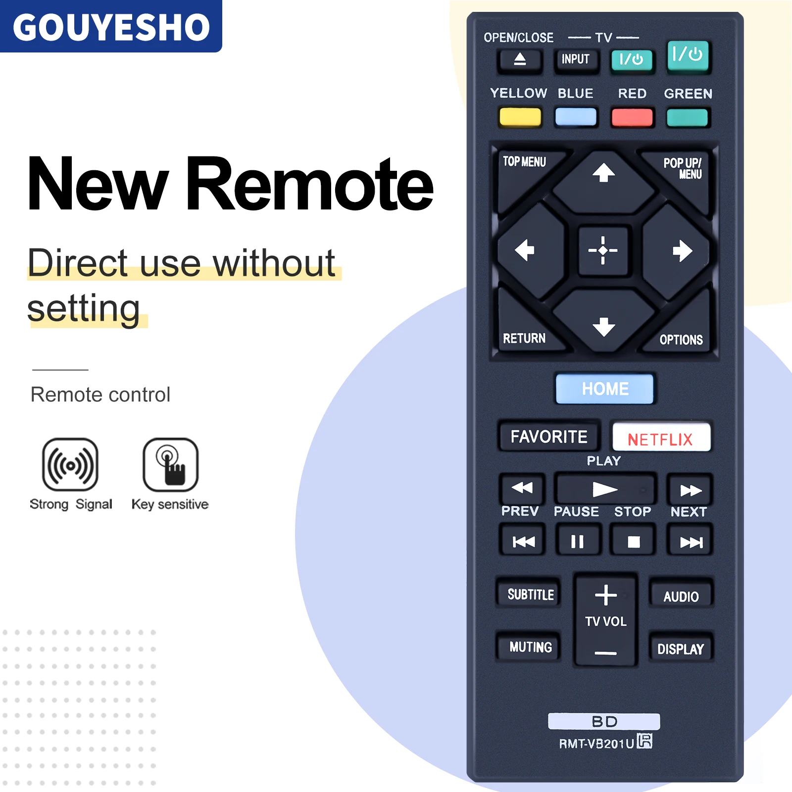 Nuovo Telecomando Rmt-Vb201U Adatto Per Lettore Dvd Sony Blu-Ray Bd Disc Bdp-Bx370 Bdp-S1700 Bdp-S3700 Bdp-S6700 Ubp-X700