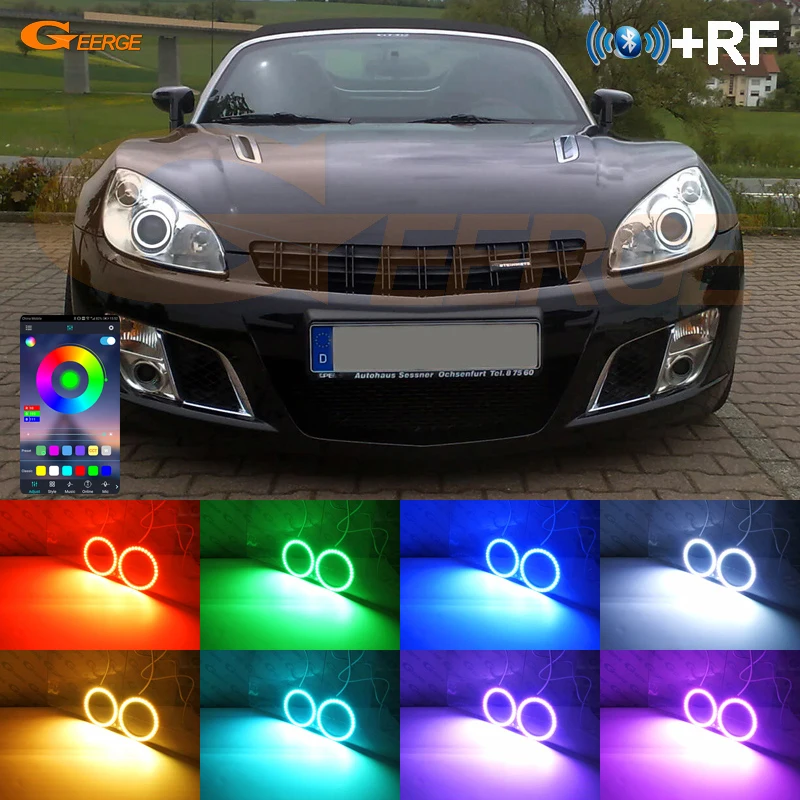 Per Opel Gt Roadster 2007 2008 2009 2010 Bt App Telecomando Rf Multicolore Ultra Luminoso Rgb Led Angel Eyes Kit Halo Rings