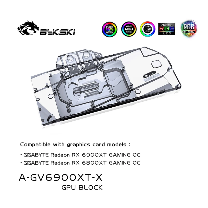 Bykski 6900 Xt Gpu Blocco Di Raffreddamento Ad Acqua Per Gigabyte Radeon Rx6900Xt Gaming Oc, Gpu Raffreddamento A Liquido, A-Gv6900Xt-X