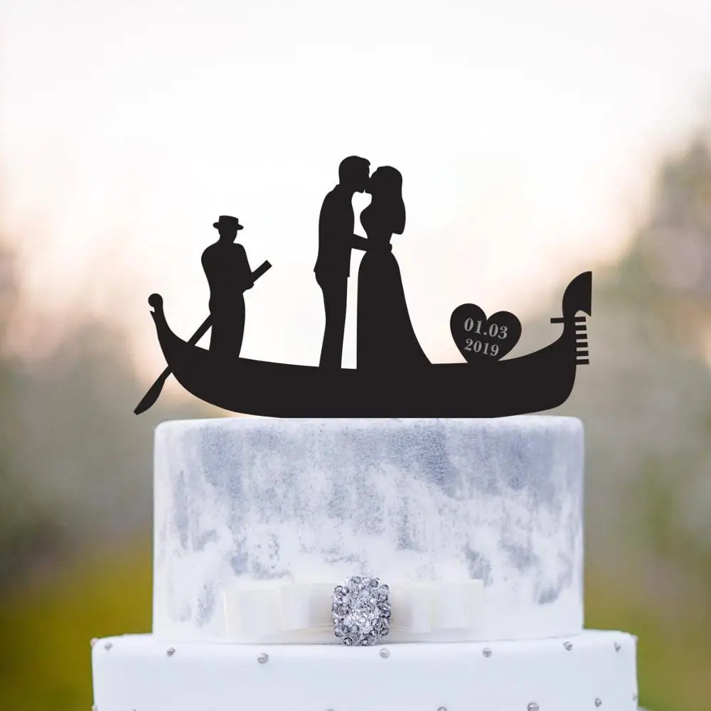 Gondola Wedding Cake Topper, Venezia Wedding Cake Topper, Italiano Wedding Cake Topper, Romantico Cake Topper, Baciare Cerimonia Nuziale Superiore Del