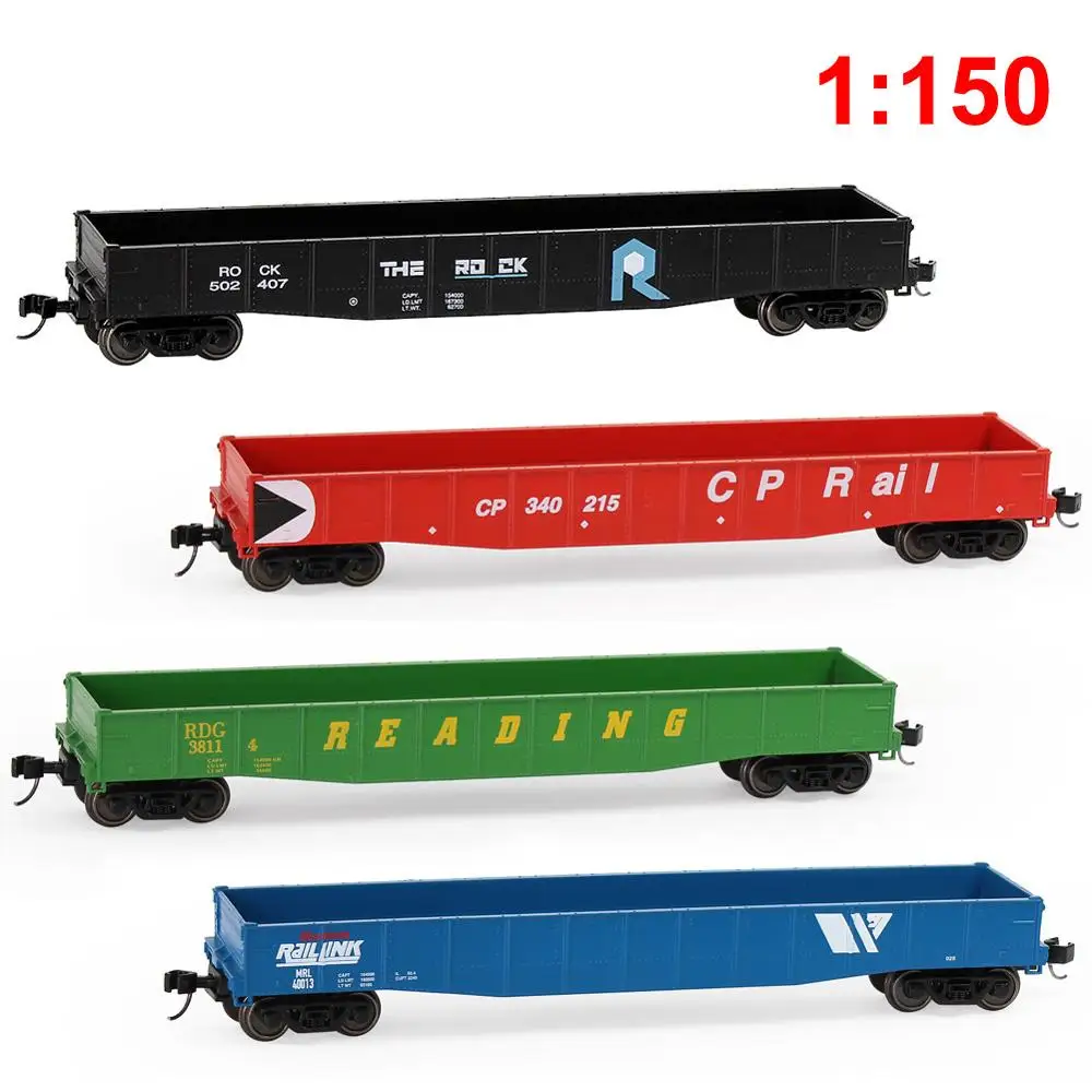 Evemodel N Scale 1:160 53Ft Low-Side Gondola Car Metal Dc Wheelsets Model Wagon C15014P