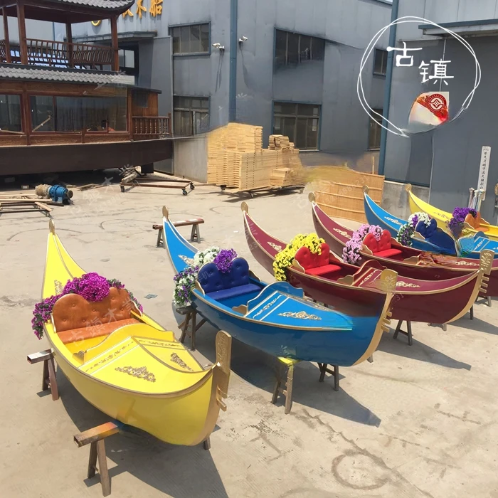 Barca In Legno In Stile Europeo Personalizzato, Gondola, Barca Veneziana, Barca, Paesaggio A Remi, Decorazione Leggera, Ornamenti, Barca Di Fiori,
