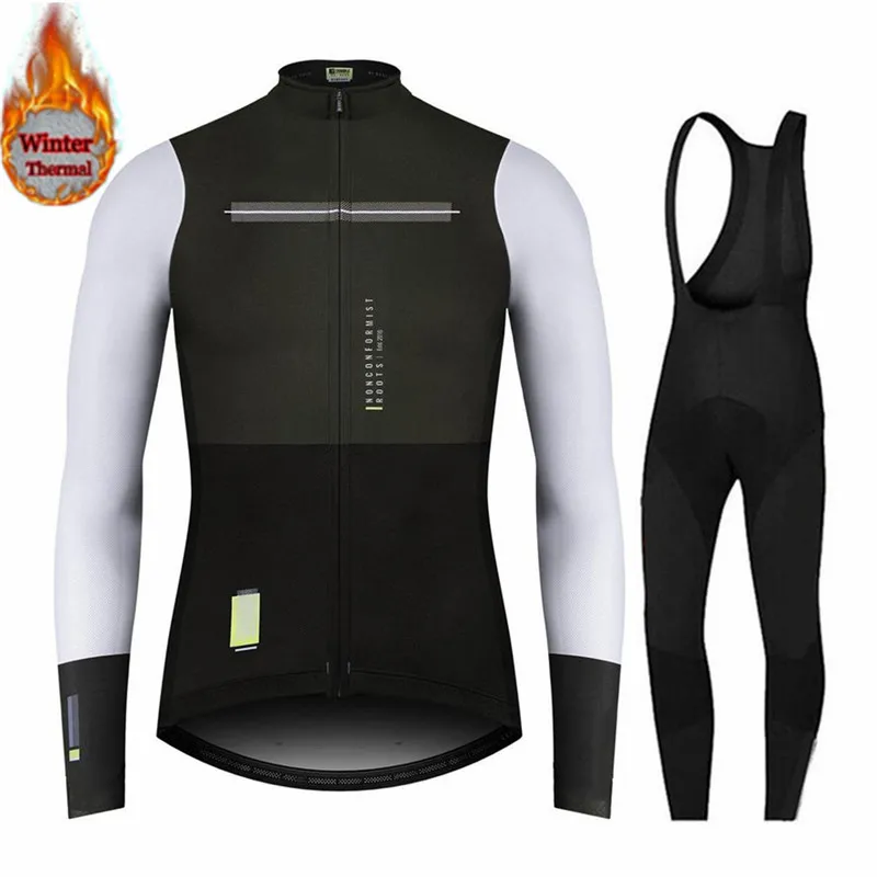 2022 New Bike Pro Team Winter Thermal Fleece Manica Lunga Jersey Suit Bavaglino Pantaloni Mtb Abbigliamento Da Ciclismo Uomo Maillot Ciclismo Hombre