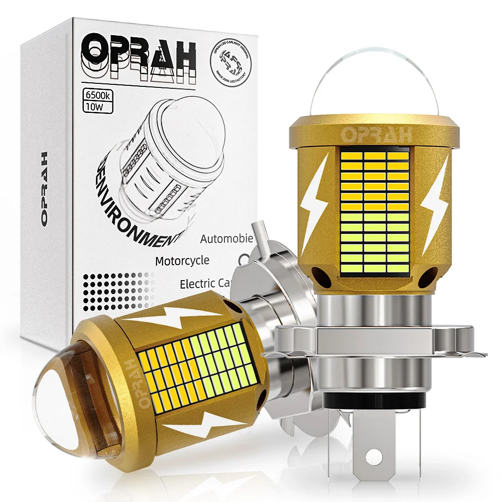 Moto Led Light H4 H6 Ba20D Led Lampadine High Low Beam High Power 4014 3570Smd Bianco 12V Moto Moto Fendinebbia Faro
