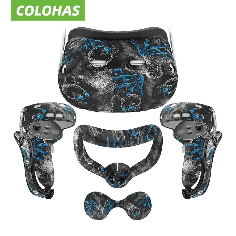 Vr Game Protector 5-Pcs Set Per Oculus Quest 2 Accessori Host Protector Maschera Per Gli Occhi Maniglia Per Auricolari Meta Quest 2 Vr