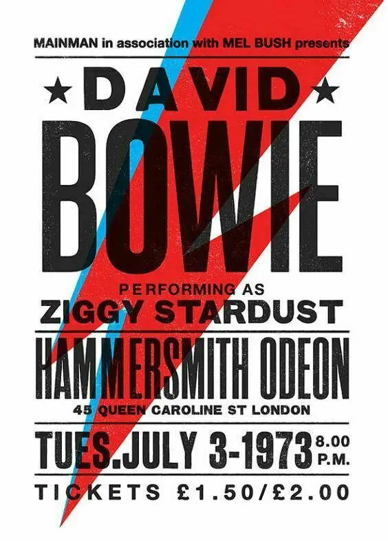 David Bowie-Cartel Metalico De Estaino, Cartel De Pared, 1973