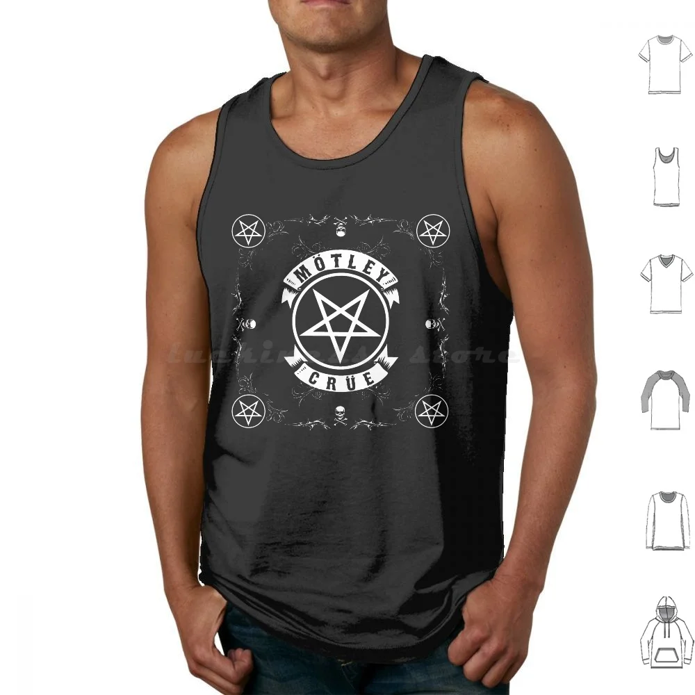 Motley Pentagram (Hq) Canotte Stampa Cotton Motley Pentagram Star Pentacolo Skull Jolly Roger Death Theatre Of Pain
