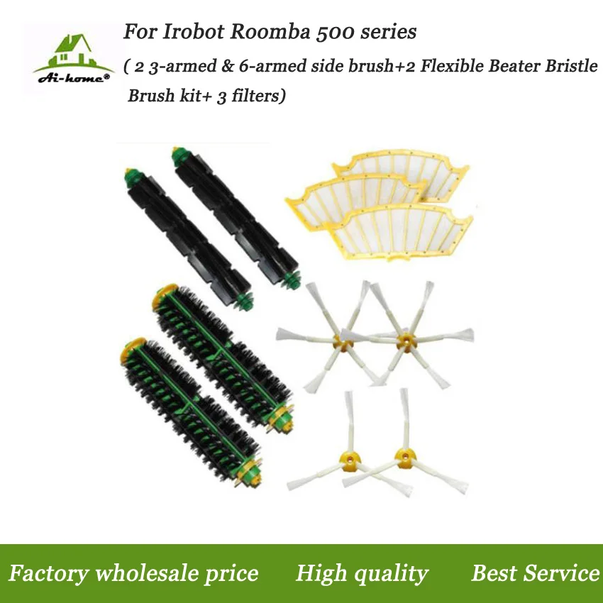 Sostituzioni Hepa Filtri + Spazzola Principale + Spazzole Laterali Accessorio Per Irobot Roomba Serie 500 527 528 530 532 535 540 555 560 562