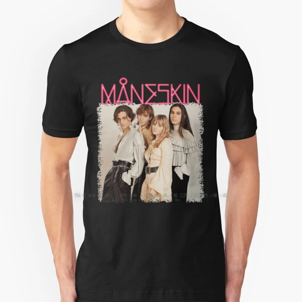 Maglietta Maneskin Artwork Cotone 6Xl Damiano Maneskin Damiano David De Angelis Thomas Raggi Eterno Torchio