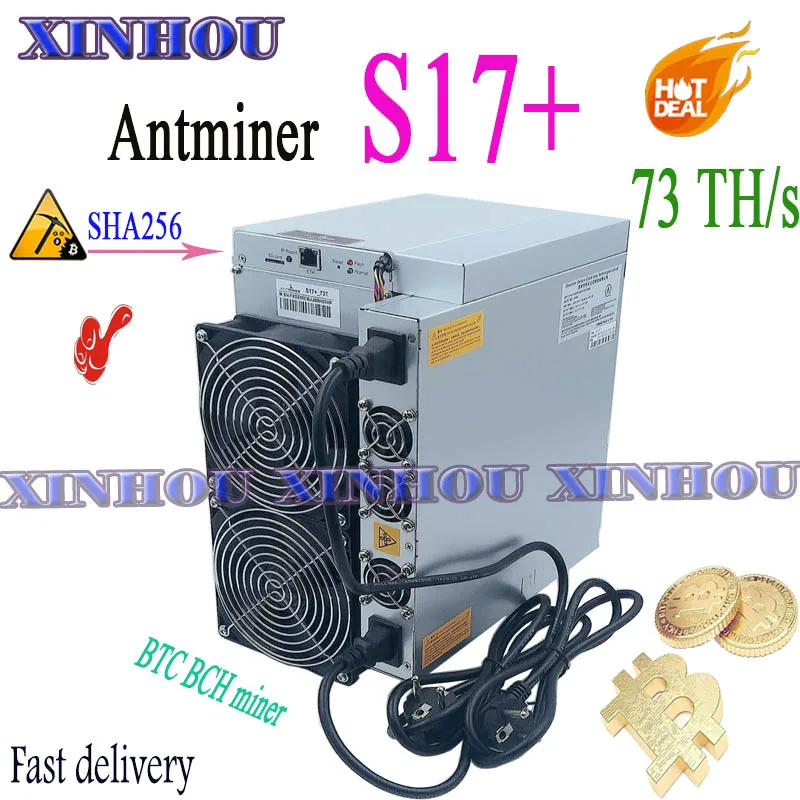 Btc Bitcoin Miner Antminer S17 + 73T Sha256 Asic Miner Meglio Di S9 S17E T17E S19 K5 M20S M21S M30S T3 T2T E12 + A1066