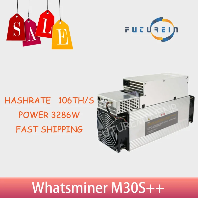Whatsminer M30S ++ 106T 108T 110T Bitcoin Miner Asic Miner Machine Professional Whatsminer Machine Include Alimentatore
