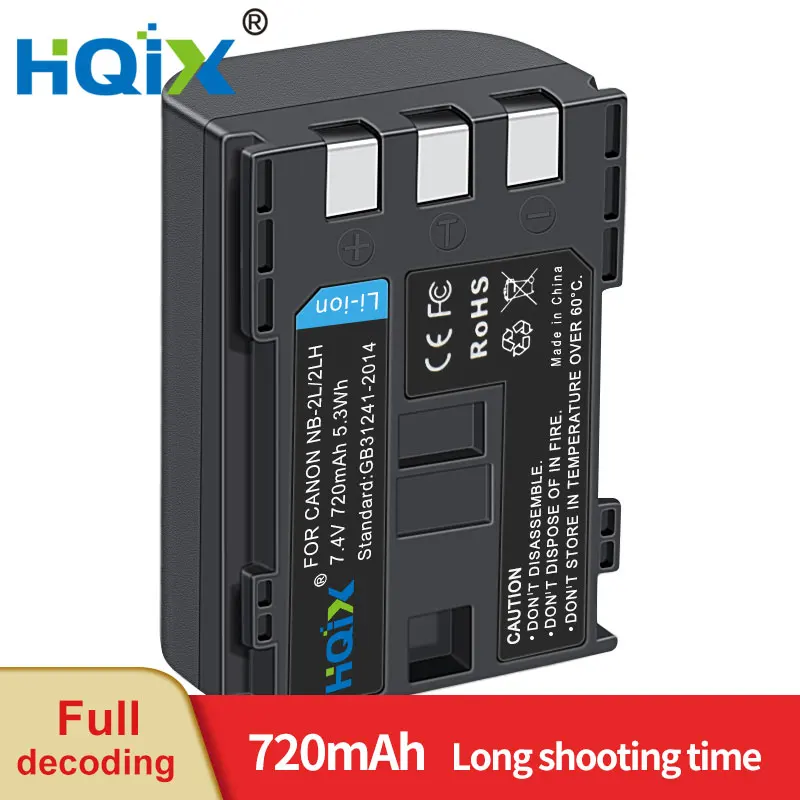 Hqix Per Canon Powershot G7 G9 S70 S80 S30 S40 S45 Mv920 S50 S60 Mv5Imc Mv800I Mv830I Mv880I Fotocamera Nb-2L Batteria Del Caricatore 2Lh