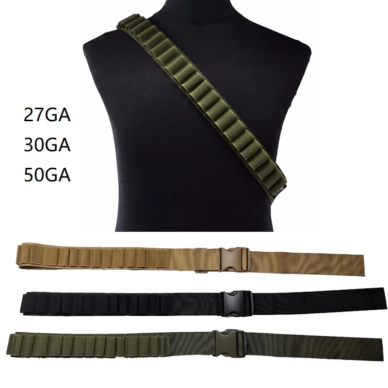 27/30/50 Rounds Shotgun Bandolier Tactical Regolabile Shotgun Shell Belt Carrier Per 12 20 Gauge Ga 29 Rounds Holder Per La Caccia