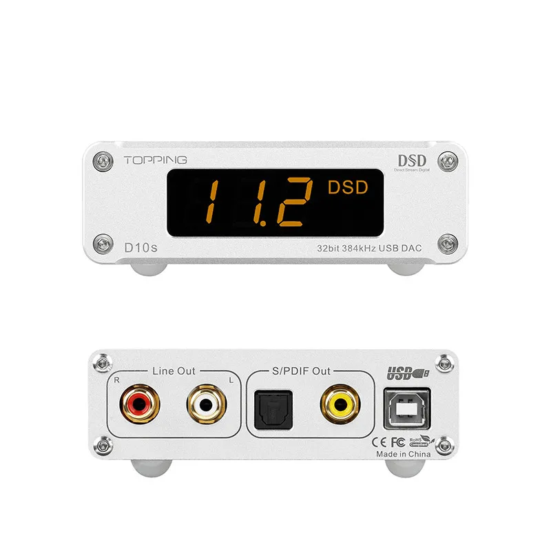 Topping D10S Mini Digital Usb Dac Xmos Xu208 Es9038Q2M Pcm384Khz Dsd256 Audio Hifi Decoder Dac Usb Bilanciato D10