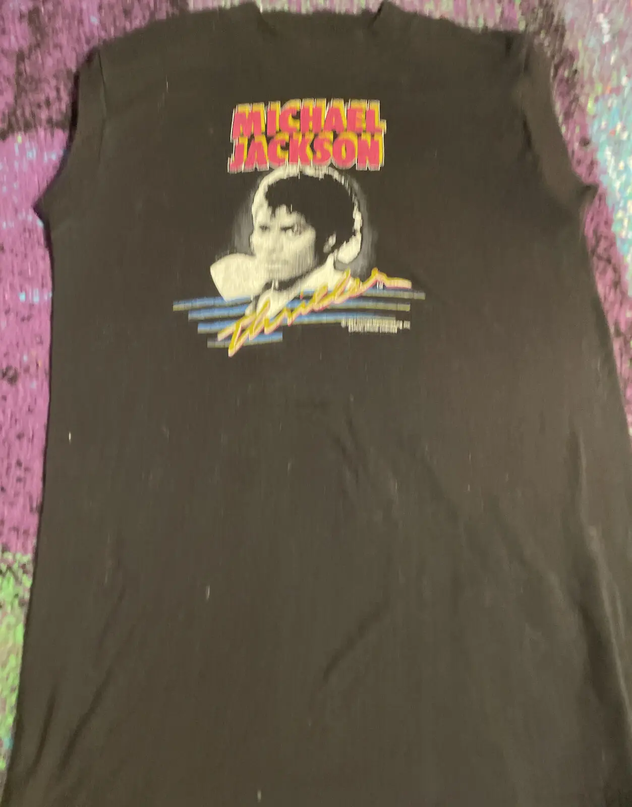 Maglietta Vintage 1984 Michael Jackson Thriller Kids Size 10-12 - See Pics - Mint!