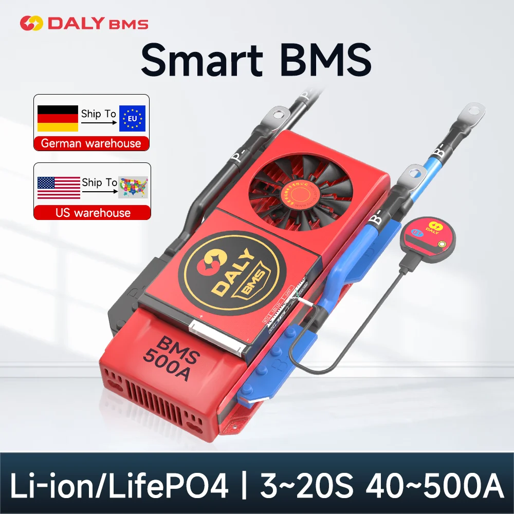 Daly Smart Bms Lifepo4 4S 12V Bms 8S 16S Scheda Inverter Compatibile Bluetooth Per Energia Solare 300A 400A 500A