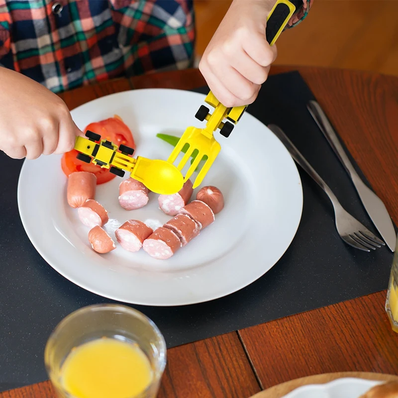 Kinderen Auto Servies Bulldozer Graafmachine Schop 3 Stuk Bestek Kinderen Servies